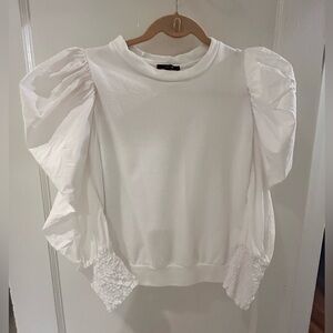 Joe’s jeans White Puff Sleeve Blouse